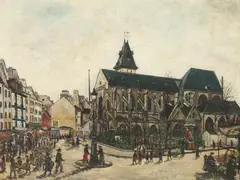 Church Mèdard by Pierre Farge, Oil on canvas, offered Nov 2014