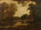 Along the River by American School, ALONG THE RIVER, oil on canvas, sold Nov 2014