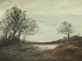 Windy Landscape by American School, Oil on canvas, offered Nov 2014