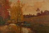 Max Weyl, Fall Landscape with Stream, Oil on canvas
