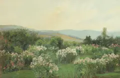 Field of Flowers with Distant Hills by Katherine Langdon Corson, Oil on canvas, offered Nov 2014