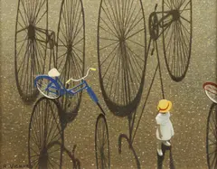 Robert Vickrey, Lacy Alone, Egg tempera on board