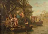 Eduardo León Garrido, Boating Party, Oil on canvas