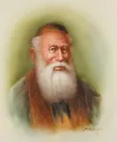 M. King, Rabbi, Oil on canvas
