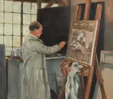 Donald S. Lewis, Artist at Work, Oil on canvas