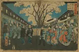 Utagawa Hiroshige, Cherry Blossoms on Yoshiwara