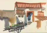 Li Zefan, House in Danshui, Watercolor, signed and dated June 1974