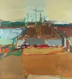 Alfred McAdams, New Town, Oil on canvas