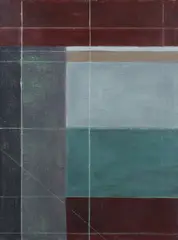 Geometric Abstract by Jean Meisel, Oil on canvas, sold Feb 2015