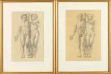 Caryatid Sketches for the Rotunda Frieze and the House Corridor of the U.S by Allyn Cox, CAPITOL: TWO WORKS, pencil, sold Feb 2015