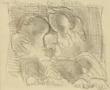 Moses Soyer, Friends, Pencil on paper