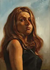 Portrait of a Young Woman by Joseph Sherly Sheppard, Oil on board, offered Feb 2015