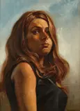 Joseph Sherly Sheppard, Portrait of a Young Woman, Oil on board