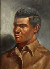 Portrait of African American Man in Profle by Douglas Hofmann, Oil on board, sold Feb 2015