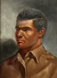 Douglas Hofmann, Portrait of African American Man in Profle, Oil on board