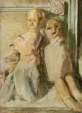 Charles Lloyd Heinz, Two Dolls, Oil on board