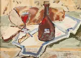 James McLaughlin, Bread and Wine, Gouache on paper