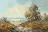 Sheep Herder by German School, Oil on canvas, sold Feb 2015