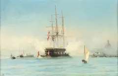 Halsey Ives, Salute, Oil on board