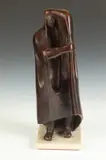 Israel Awret, Untitled, STANDING MAN, metal sculpture on marble base - Height: 18 in