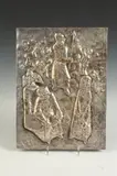 Raymond Joly, Jesus Before Pilate, Bronze relief plaque coated with silver
