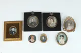 English and Continental School, MINATURE PORTRAITS: SEVEN WORKS, including watercolor and gouache on celluloid, MINATURE PORTRAITS: SEVEN WORKS, including watercolor and gouache on celluloid