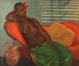 Julia Cuniberti, African American Female Nude, Oil on canvas