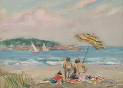Good Harbor Beach by Reynolds Beal, Watercolor, sold Feb 2015
