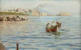 Vencenzo Loria, Italian Coastline, Oil on board
