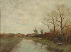 November Day Holland by Charles P. Gruppé, Oil on board, sold Feb 2015