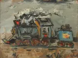 Edward Rosenfeld, Choo Choo, Oil on board