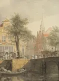 Johannes Huibert Prins, Esterkerke Tower, AMSTERDAM, watercolor