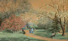 Walter Paris, Spring on the National Mall, Watercolor