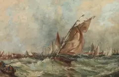 Lucien Whiting Powell, Harbor Scene, Watercolor