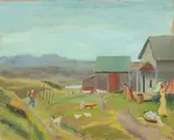Mary Nelson Winslow, HILL TOP, identified and titled on label verso, Oil on canvas