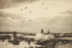 Ogden Pleissner, Passing Pintails, Etching, 1942, edition 60