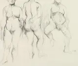 Charles Kenneth Sibley, NUDE FIGURE STUDY and PORTRAIT: TWO WORKS, each signed, Pencil and charcoal