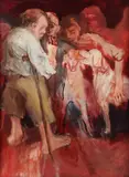 Charles Kenneth Sibley, Dwarfs and Dogs, Acrylic on canvas