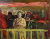 Charles Kenneth Sibley, Figures in Cafe, FIGURES IN CAFE, oil on canvas