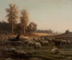 Ferdinand Chaigneau, The Shepherd, Oil on canvas laid on board