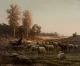 Ferdinand Chaigneau, The Shepherd, Oil on canvas laid on board