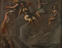 Flying Figures by Reginald Marsh, Oil on canvas, sold Feb 2015