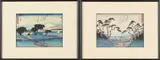 Utagawa Hiroshige, "Fifty-three Stations of Tokaido: Totsuka"; "Fifty-three Stations of Tokaido: Hiratsuka"