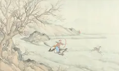 Hunt by Anonymous, Ink and color on silk, sold Apr 2015
