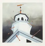 Robert Deyber, Bats in the Belfry, Color lithograph