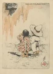 Helen Hyde, Alfonso & Conchita, Color soft ground etching on paper