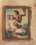 Allyn Cox, Untitled, STUDY FOR MYTHOLOGICAL SCENE, oil on canvas - Unstretched: 19 in. x 15 1/2 in