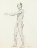 Study for African American Congressman Joseph H by Allyn Cox, Charcoal on paper, sold Apr 2015