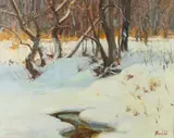 Gerald Lydon Merfeld, A Winter Walk, Oil on canvas