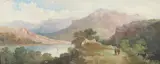 Continental School, Mountain Landscape, MOUNTAIN LANDSCAPE, gouache on board